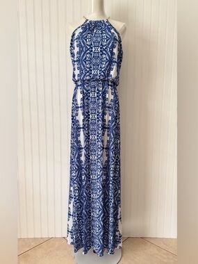 Bisou Bisou (by Michele Bohbot) sleeveless halter maxi dress